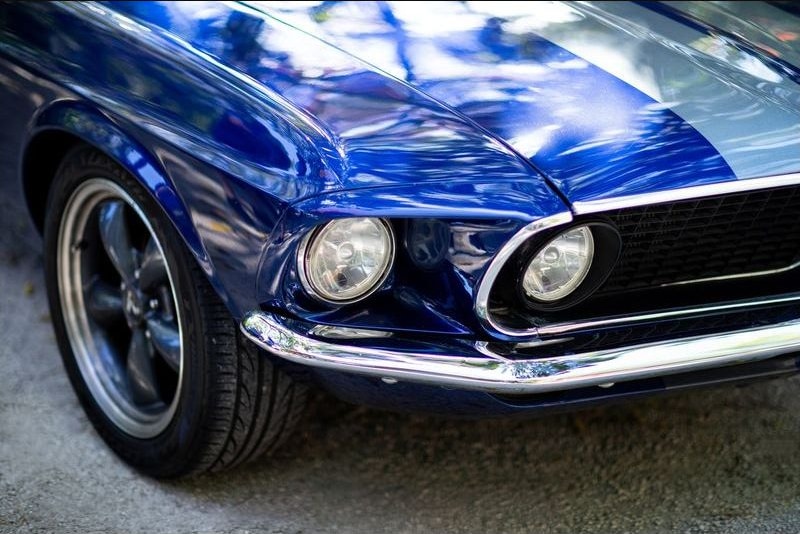 Front view of a classic American sports car for collector vehicle escrow